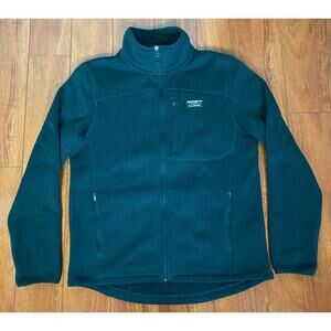 Men L.L. Bean Sweater Fleece Full-Zip Up Slightly Fitted green coat jacket M-Reg